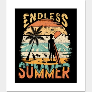 Endless Summer Surfing Vintage Retro Posters and Art